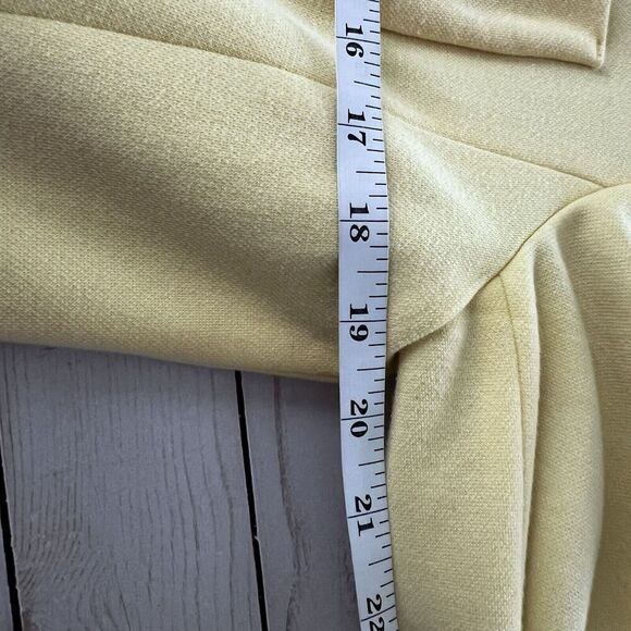 Talbots Butter Yellow Aberdeen Blazer Cotton Blend Size 14P - Picture 10 of 13